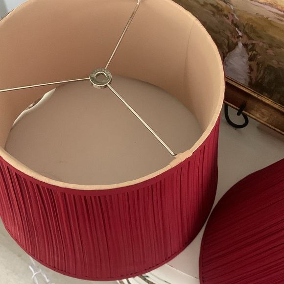 Set of 2 Elegant Pleated Lampshade Urbanest Mushroom Pleated Maroon traditional - Picture 6 of 14